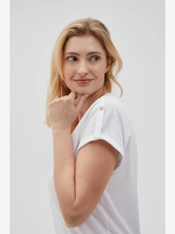 Moodo Bílé dámské tričko Moodo