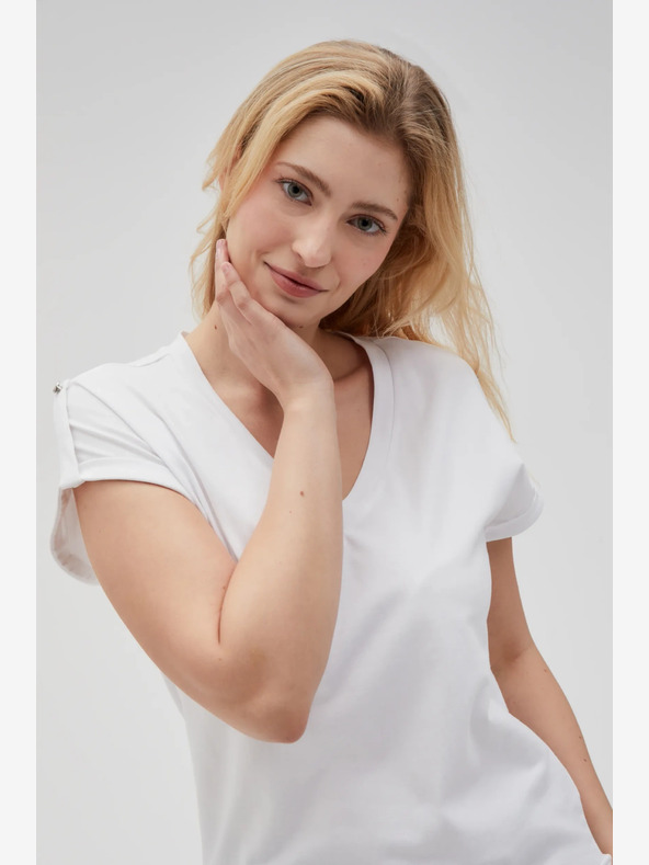 Moodo Bílé dámské tričko Moodo