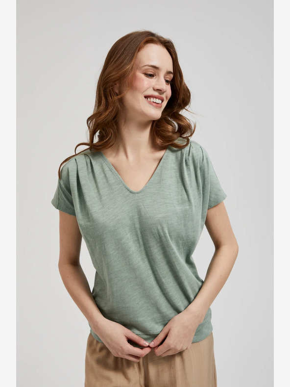 Moodo Zelené tričko s krátkým rukávem Moodo