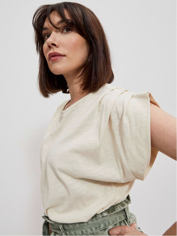 Moodo Krémové dámské tričko Moodo