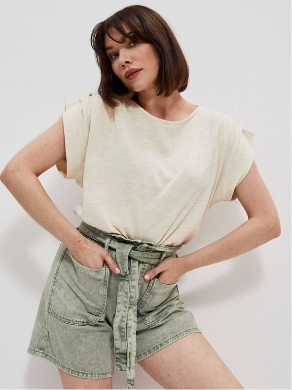 Moodo Krémové dámské tričko Moodo