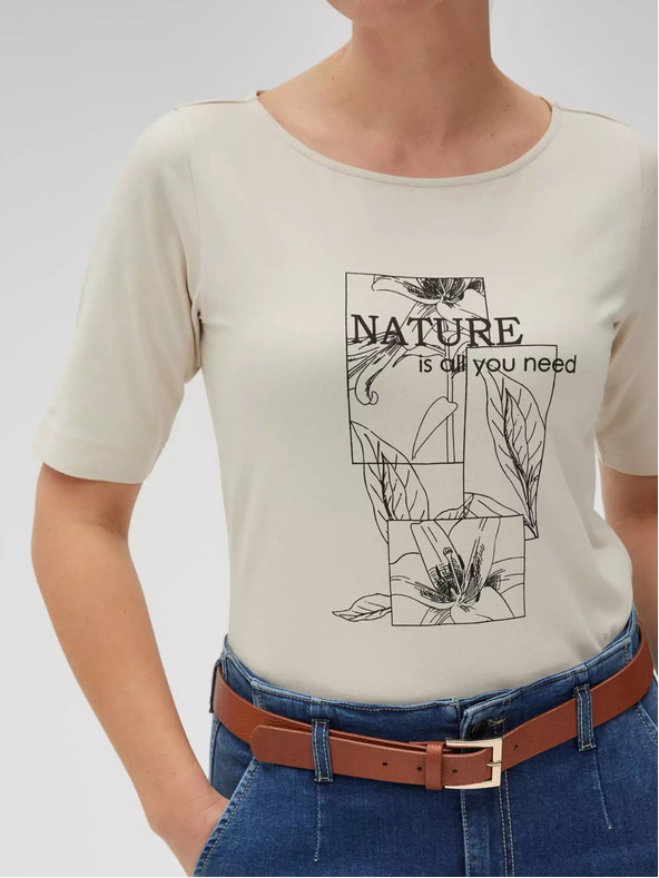 Moodo Béžové dámské tričko Moodo