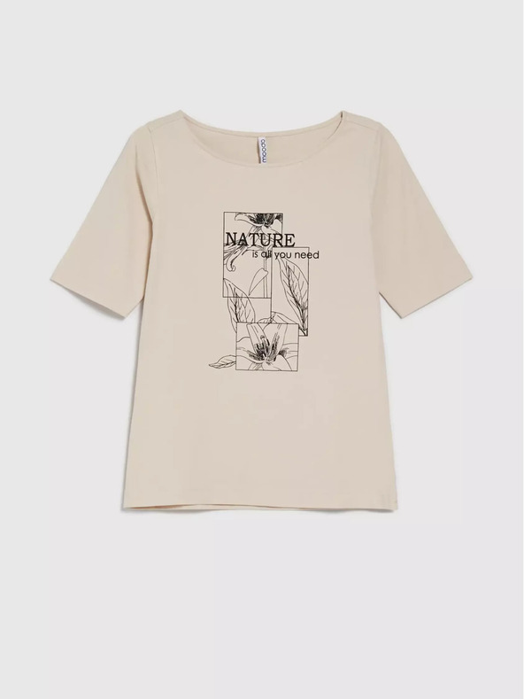 Moodo Béžové dámské tričko Moodo