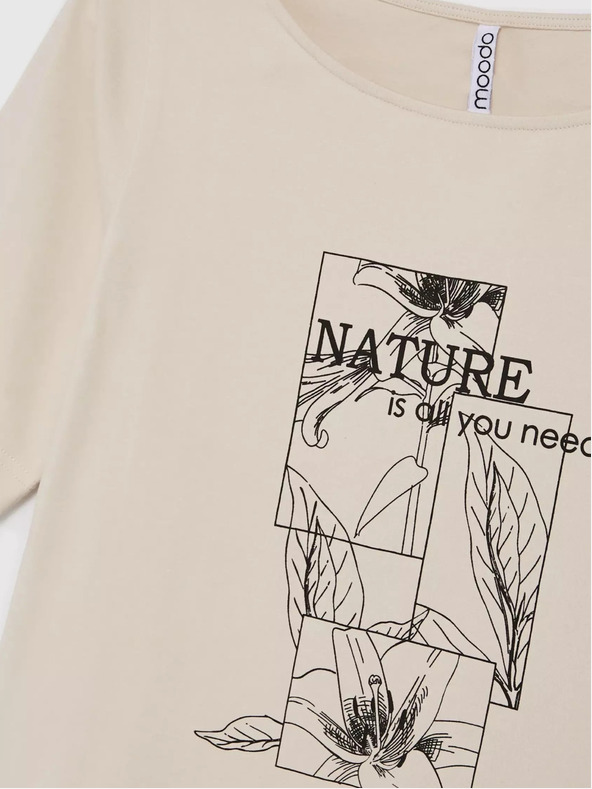 Moodo Béžové dámské tričko Moodo