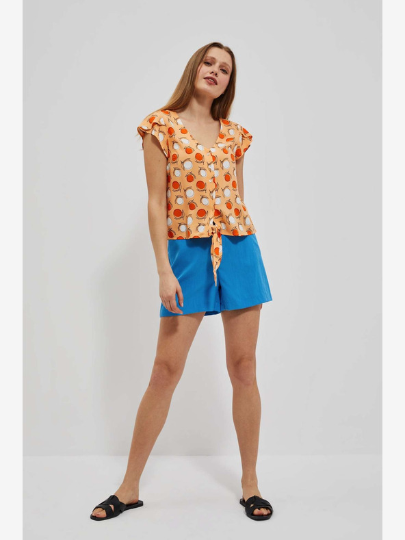 Moodo Oranžové vzorované tričko Moodo