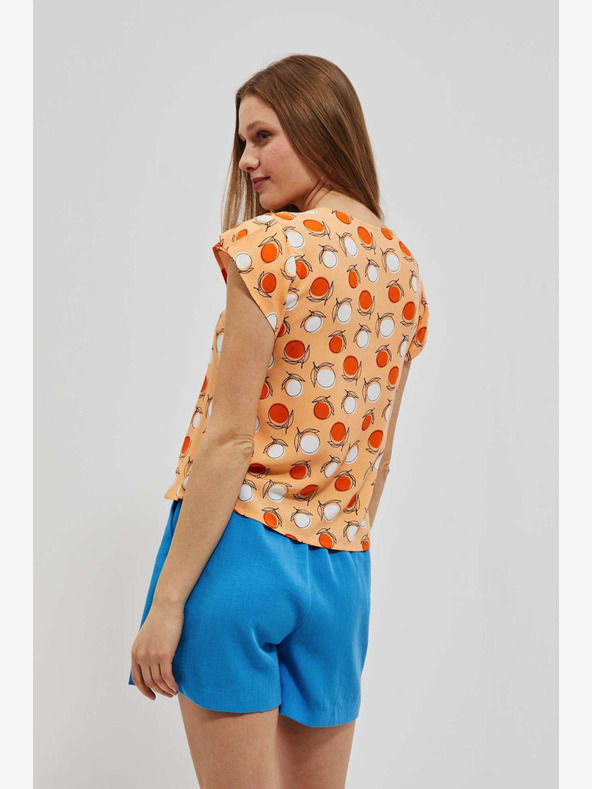 Moodo Oranžové vzorované tričko Moodo