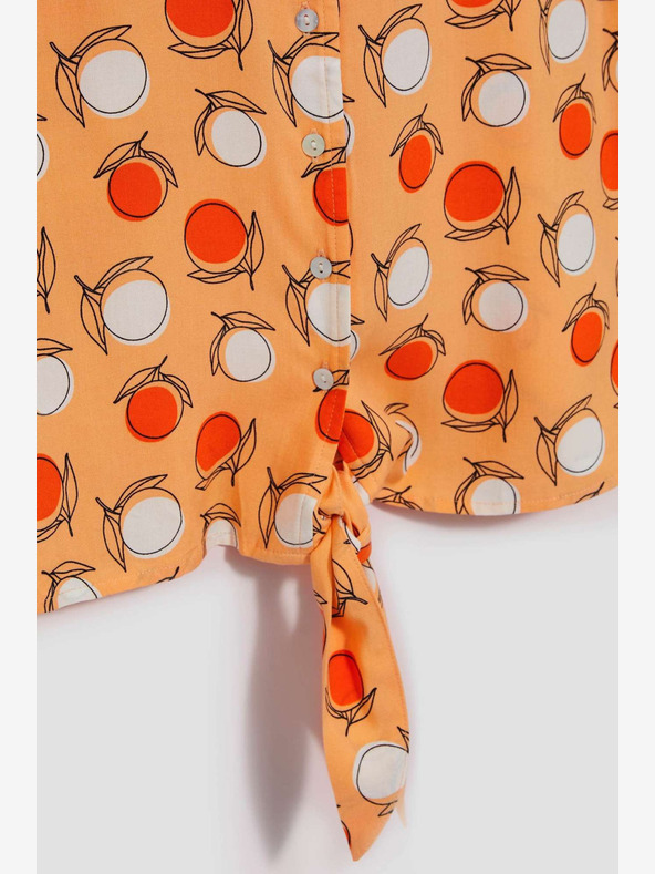 Moodo Oranžové vzorované tričko Moodo