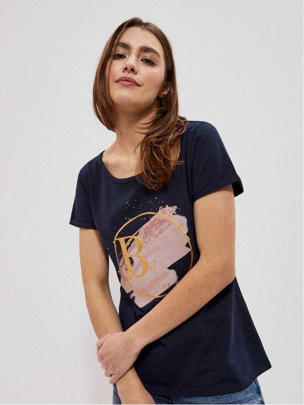 Moodo Tmavě modré dámské tričko Moodo