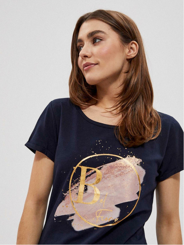 Moodo Tmavě modré dámské tričko Moodo