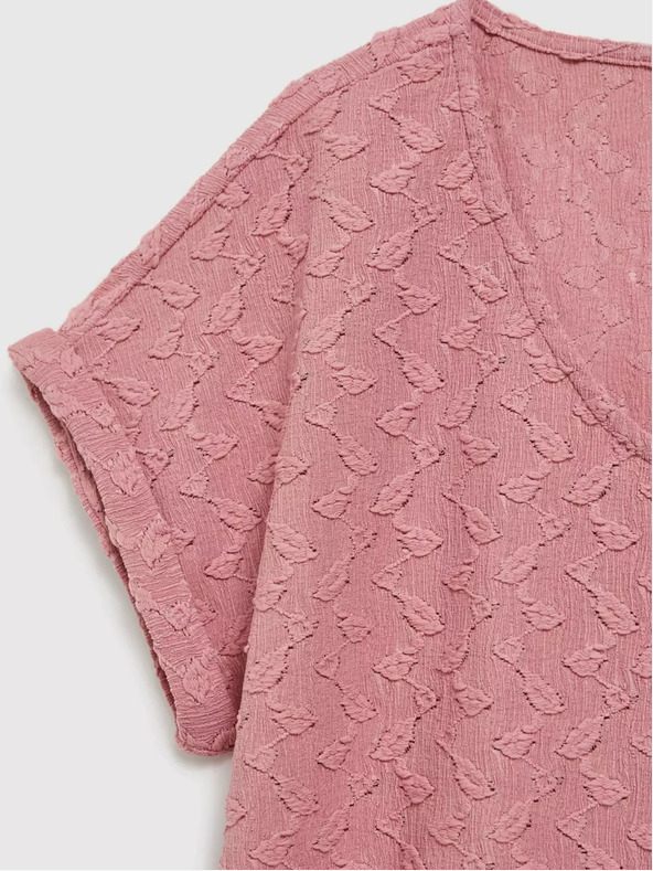 Moodo Růžové vzorované tričko s krátkým rukávem Moodo