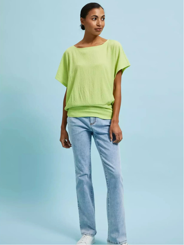 Moodo Zelené tričko s kulatým výstřihem Moodo