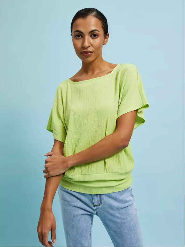 Moodo Zelené tričko s kulatým výstřihem Moodo