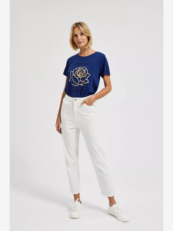 Moodo Tmavě modré tričko s potiskem Moodo