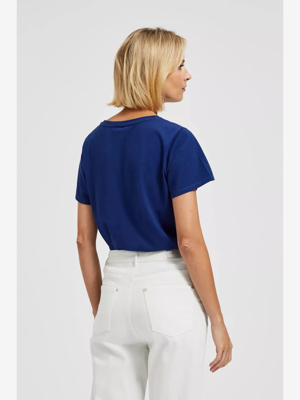 Moodo Tmavě modré tričko s potiskem Moodo