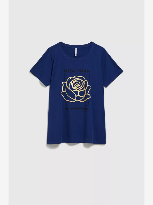 Moodo Tmavě modré tričko s potiskem Moodo