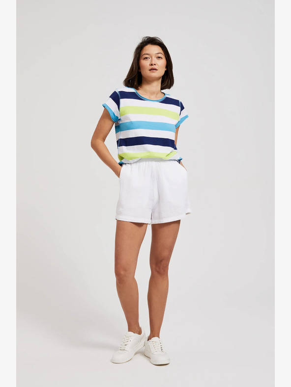 Moodo Bílo-tyrkysové tričko Moodo