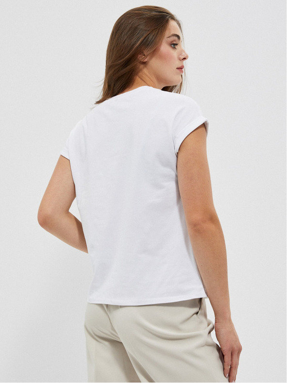 Moodo Bílé dámské tričko s potiskem Moodo