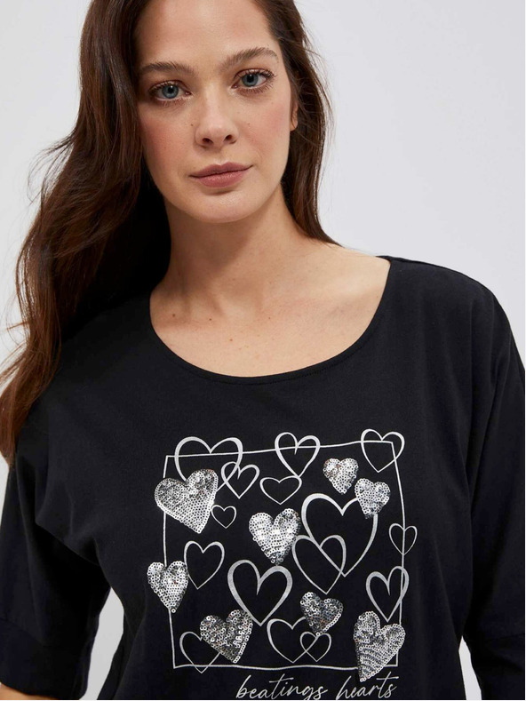 Moodo Černé dámské tričko Moodo