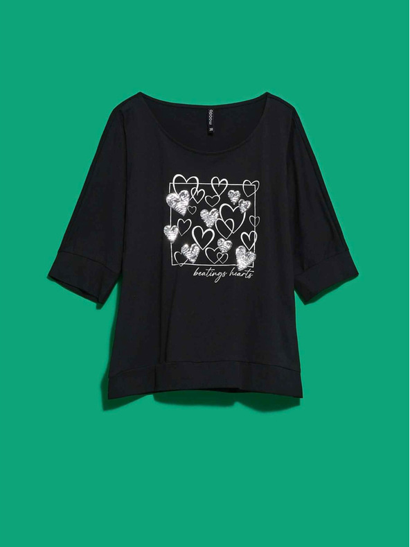 Moodo Černé dámské tričko Moodo