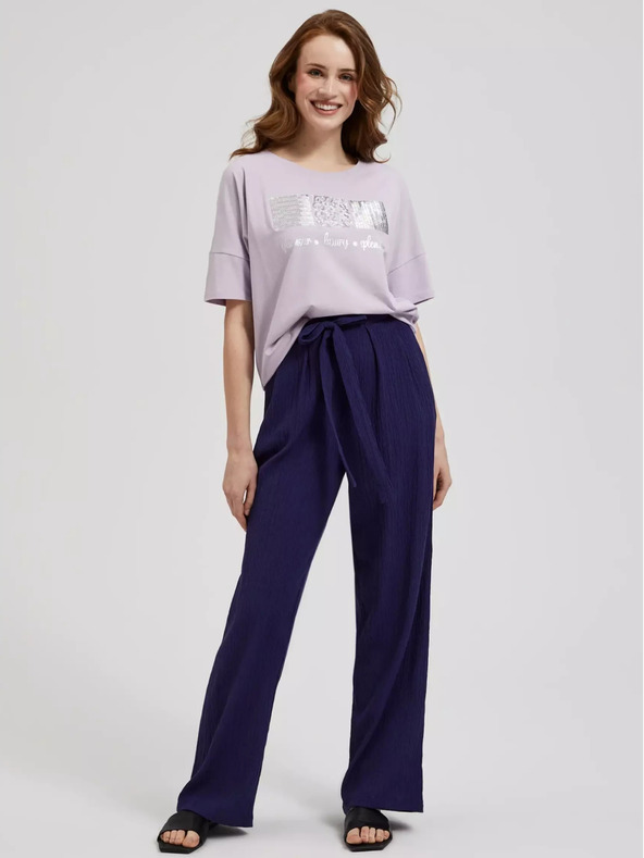 Moodo Světle fialové tričko s flitry Moodo