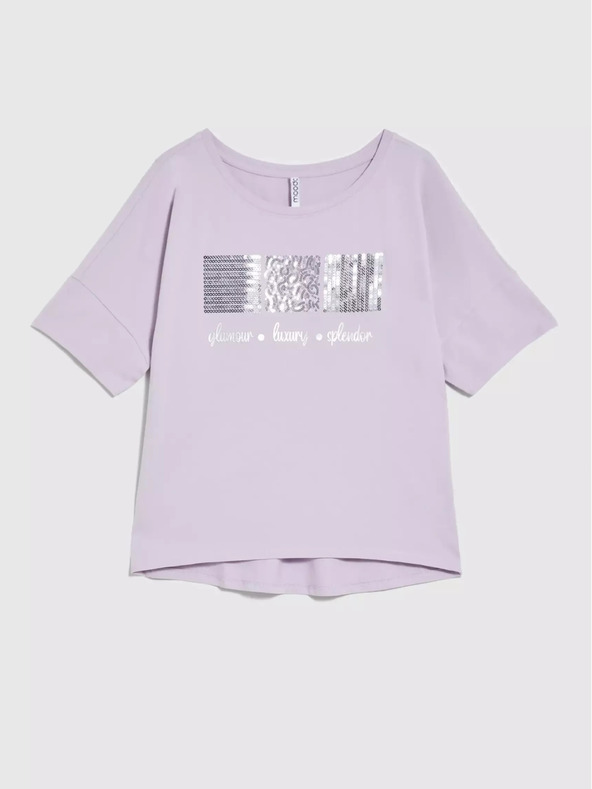 Moodo Světle fialové tričko s flitry Moodo