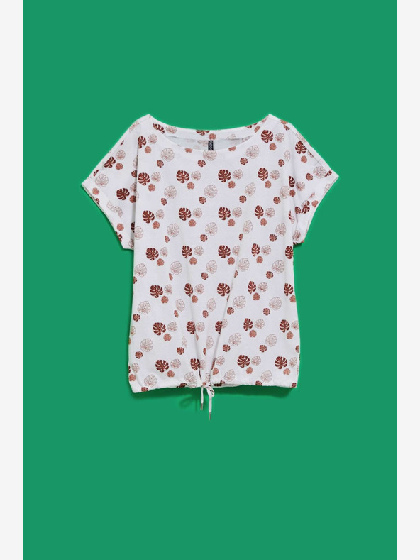 Moodo Bílé vzorované tričko Moodo