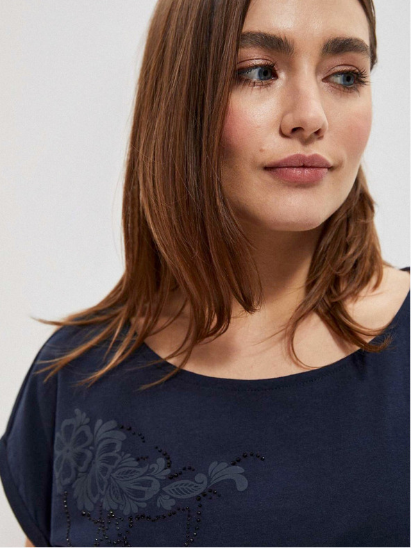 Moodo Tmavě modré dámské tričko Moodo