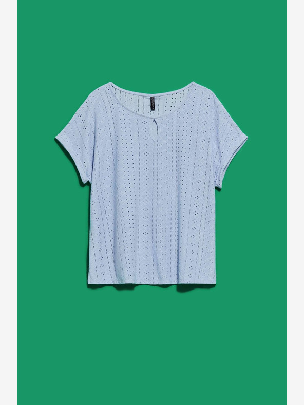 Moodo Světle modré ažurové tričko Moodo