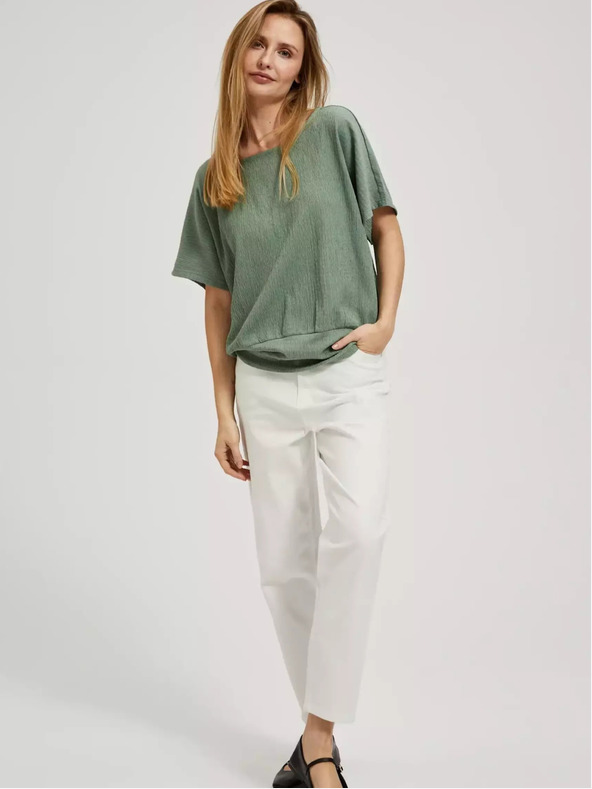 Moodo Zelené tričko s kulatým výstřihem Moodo