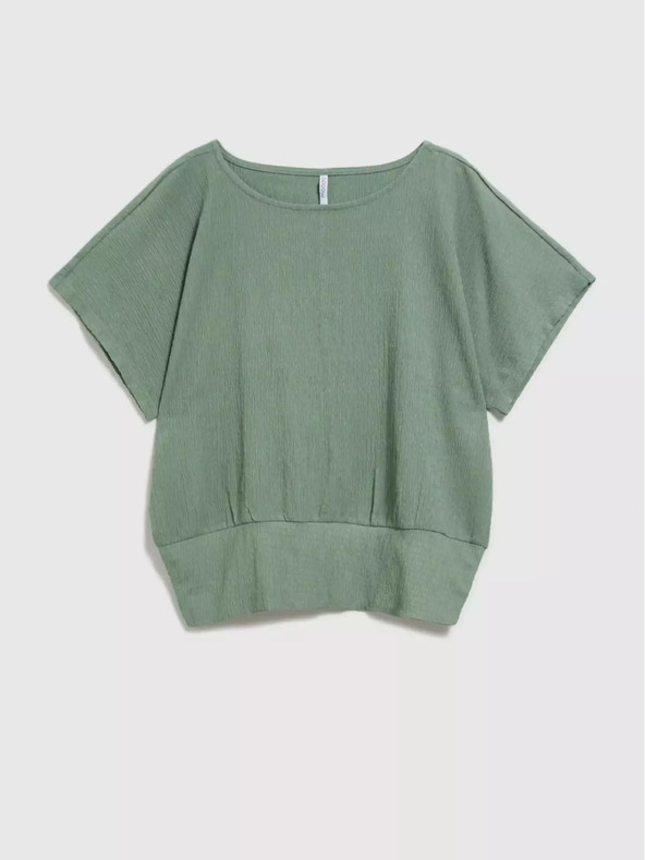 Moodo Zelené tričko s kulatým výstřihem Moodo