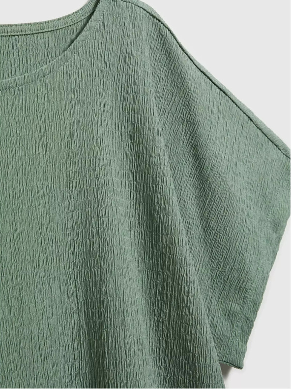 Moodo Zelené tričko s kulatým výstřihem Moodo