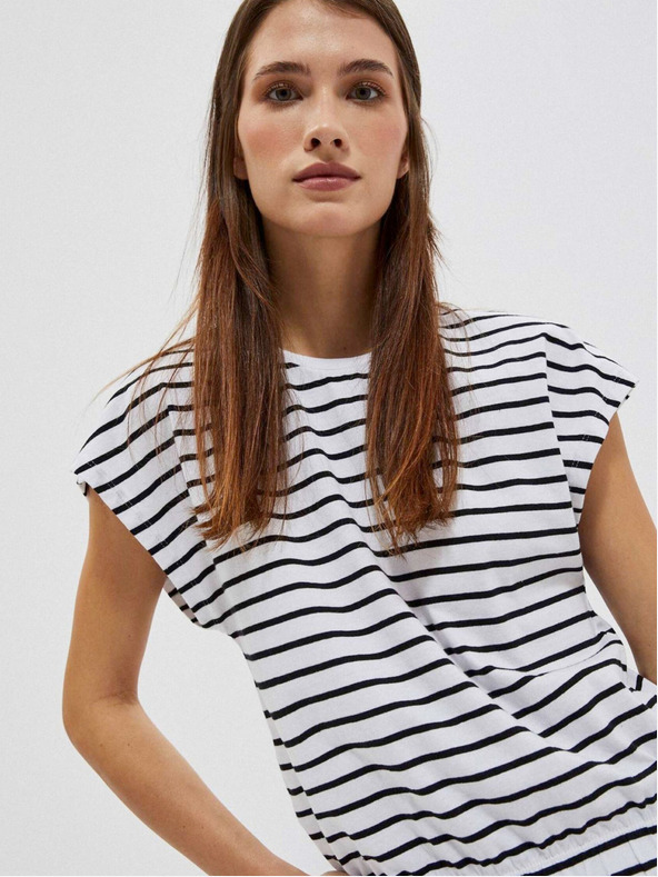 Moodo Modro-bílé dámské pruhované tričko Moodo