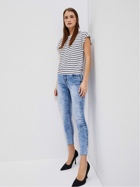 Moodo Modro-bílé dámské pruhované tričko Moodo