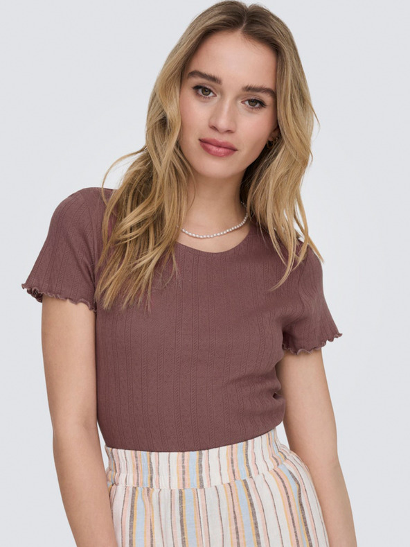 ONLY Vínové dámské tričko ONLY