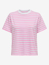 ONLY Bílo-růžové dámské pruhované tričko ONLY