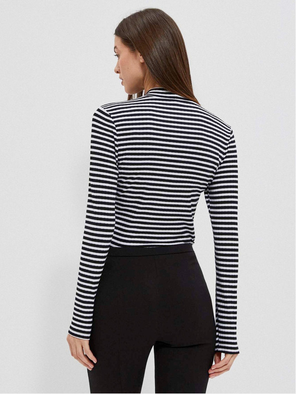 Moodo Bílo-černé dámské pruhované tričko Moodo