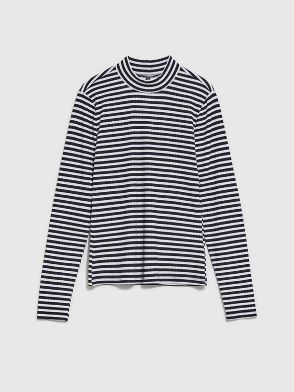 Moodo Bílo-černé dámské pruhované tričko Moodo