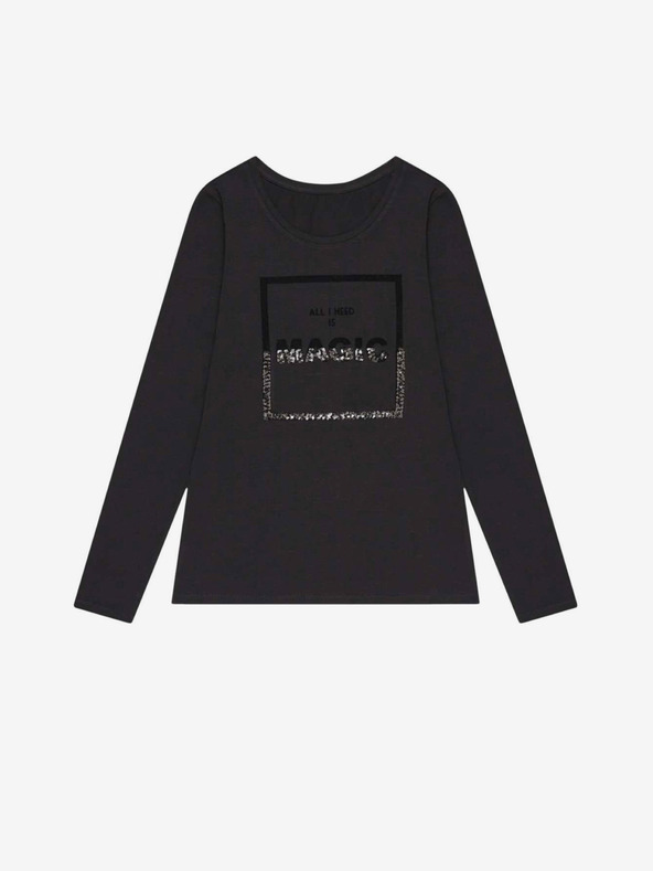 Moodo Černá dámská halenka s nápisem Moodo