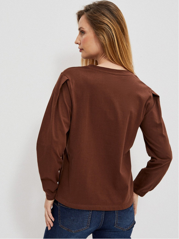 Moodo Long-sleeved blouse with a metallic print