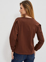 Moodo Long-sleeved blouse with a metallic print