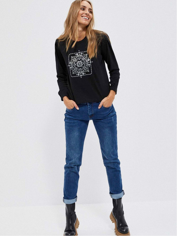 Moodo Černé dámské tričko Moodo