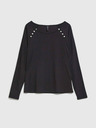 Moodo Černé dámské tričko s dlouhým rukávem Moodo