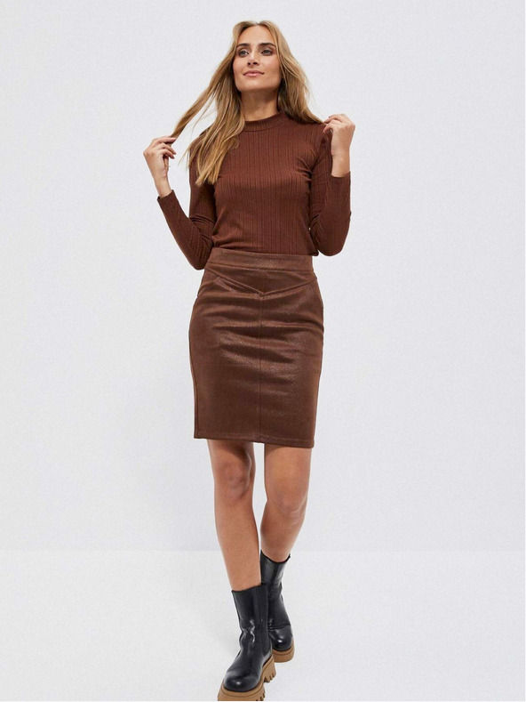 Moodo Hnědé dámské tričko Moodo