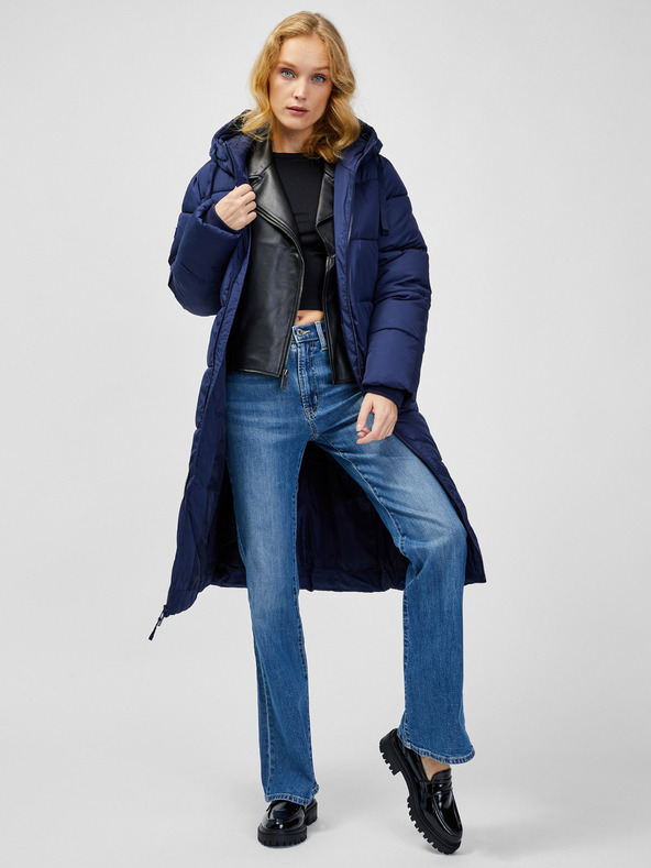 GAP Prošívaný maxi kabát s kapucí GAP