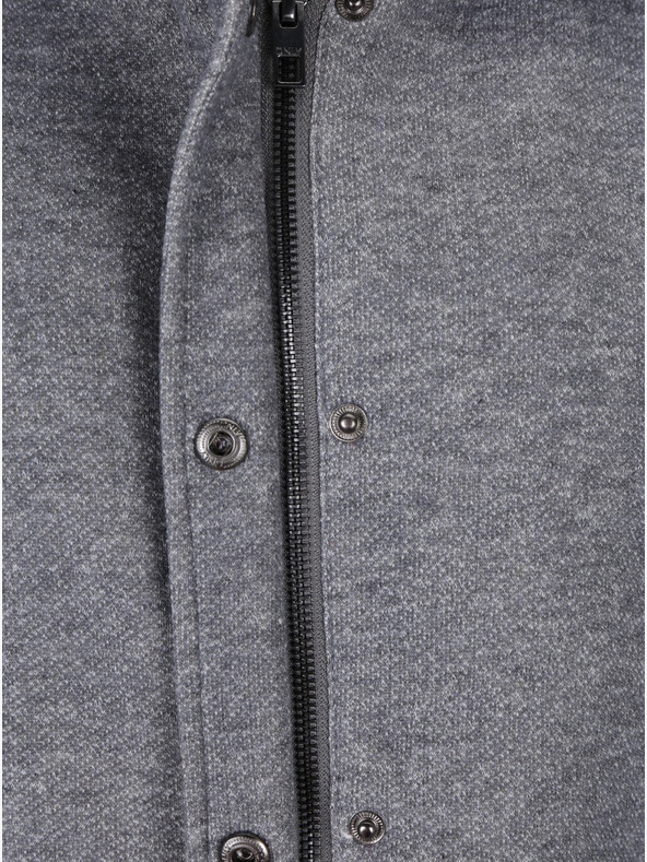 ONLY Světle šedý dámský žíhaný lehký kabát s kapucí ONLY Sedona