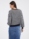 ONLY Bílo-černý dámský pruhovaný svetr ONLY Piumo