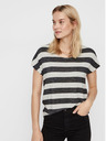 Vero Moda Krémovo-černé pruhované tričko VERO MODA Wide
