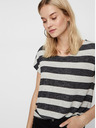 Vero Moda Krémovo-černé pruhované tričko VERO MODA Wide