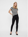 Vero Moda Krémovo-černé pruhované tričko VERO MODA Wide