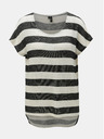Vero Moda Krémovo-černé pruhované tričko VERO MODA Wide